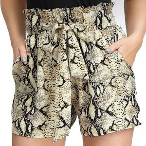 GRACE KARIN Women Bowknot Tie Waist Summer Casual Shorts with Pockets Size L